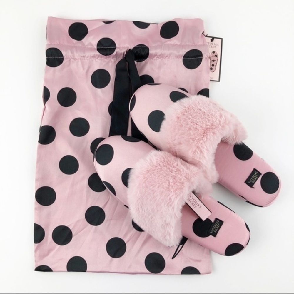 VICTORIA'S SECRET Polka dots Satin Slippers